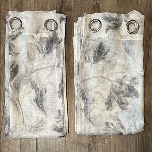 Floral Sheer Curtains with Grommets